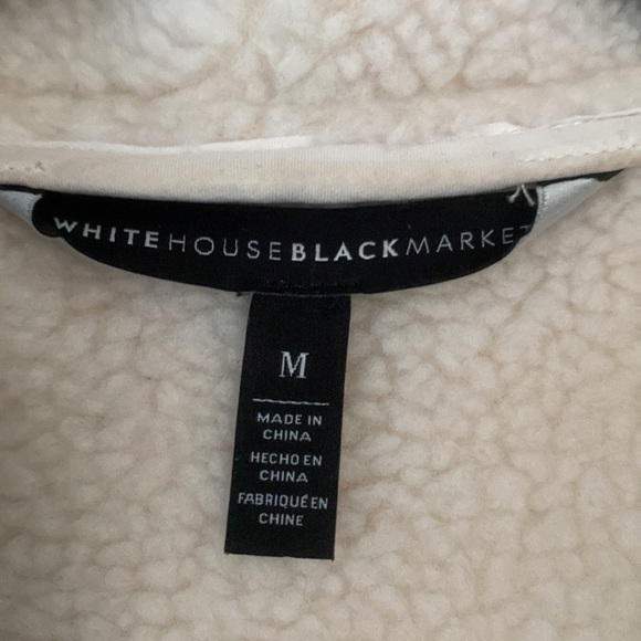 White House black market faux suede Sherpa jacket, size Med - Picture 2 of 9